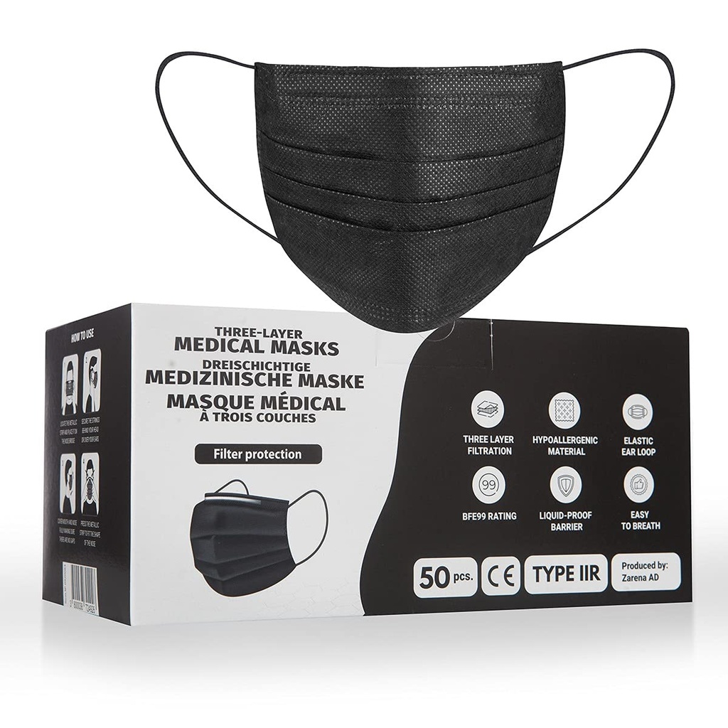 Mondmasker Zwart (50 stuks)
